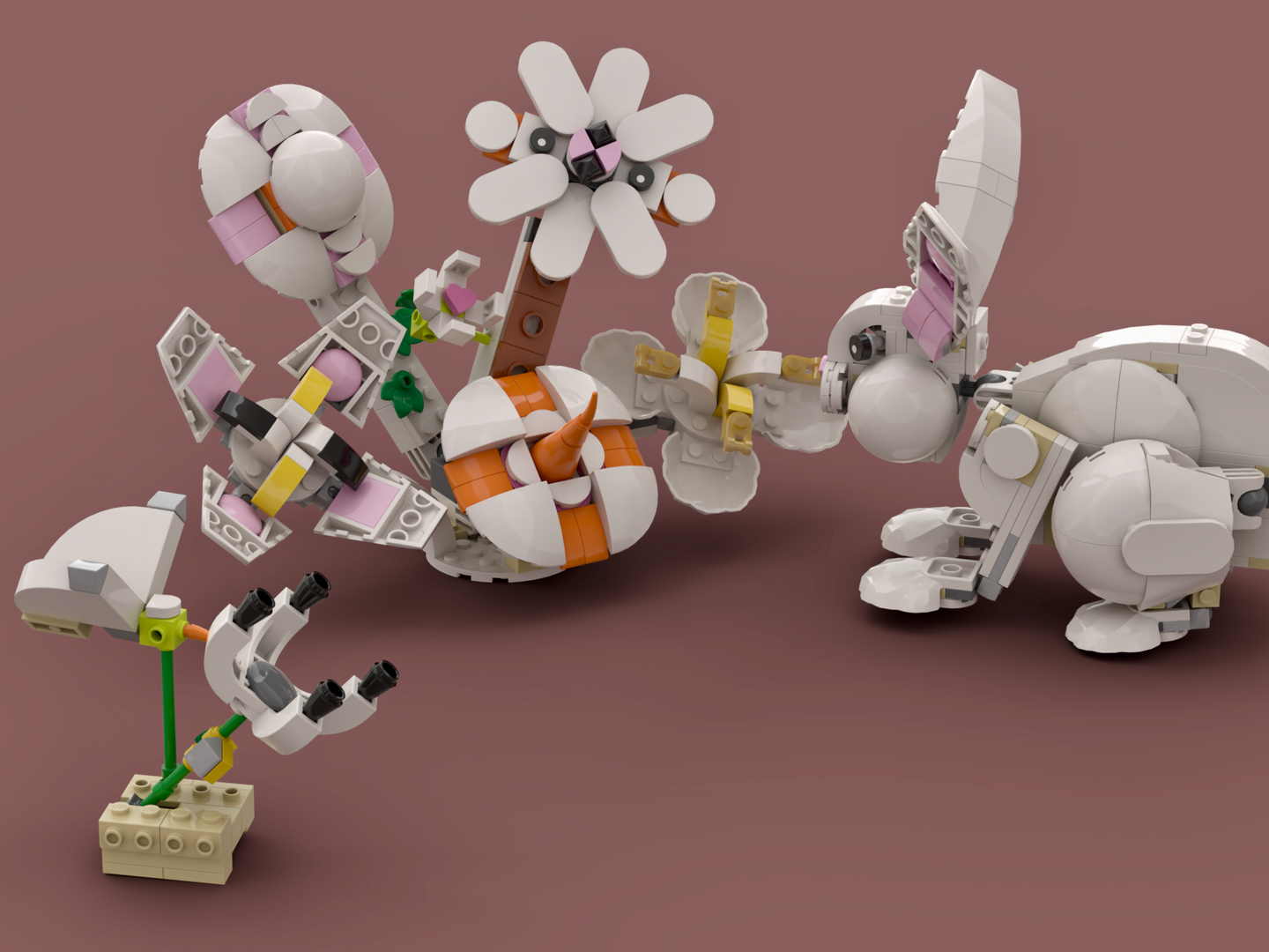 Rabbit’s Flower Garden (MOC-225829) - LEGO MOC | MOC Tracker