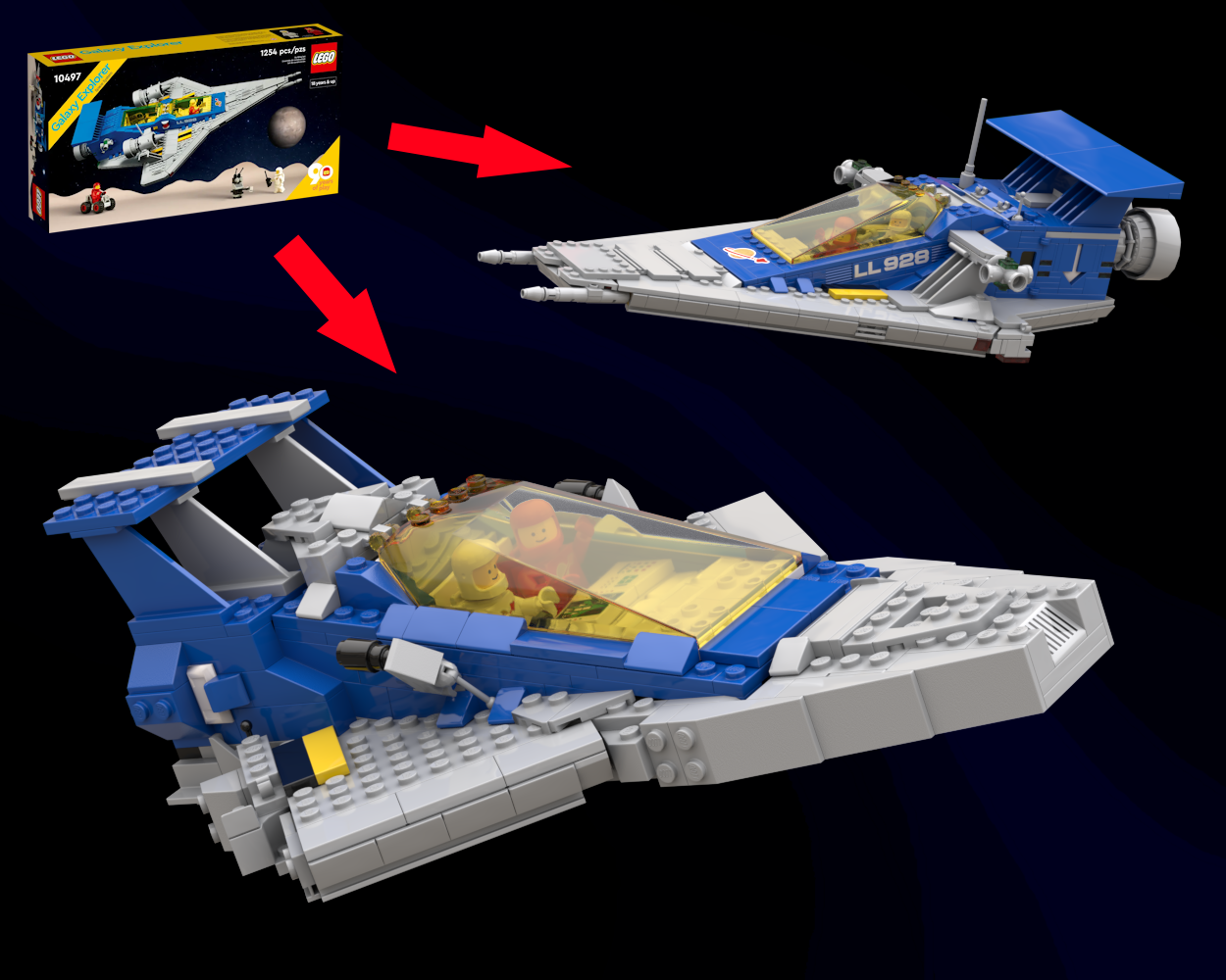 Planetary Clipper and Forklift for Space Cruiser | 10497-1-b1 leftover pieces build