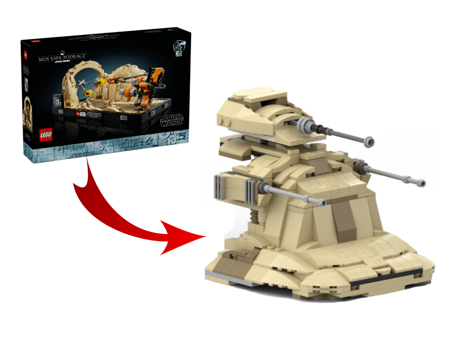 Armored Assault Tank Mk I - Alternate Build of 75380-1 The Phantom Menace Mos Espa Podrace Diorama alternate build