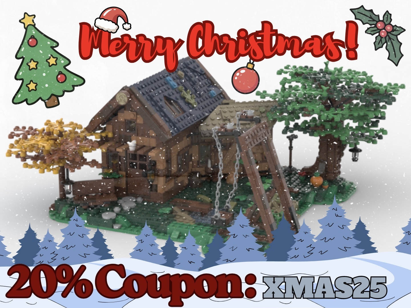 -20% Coupon: XMAS25 / 21318 Tree House Alternative Build / Hut by the pond