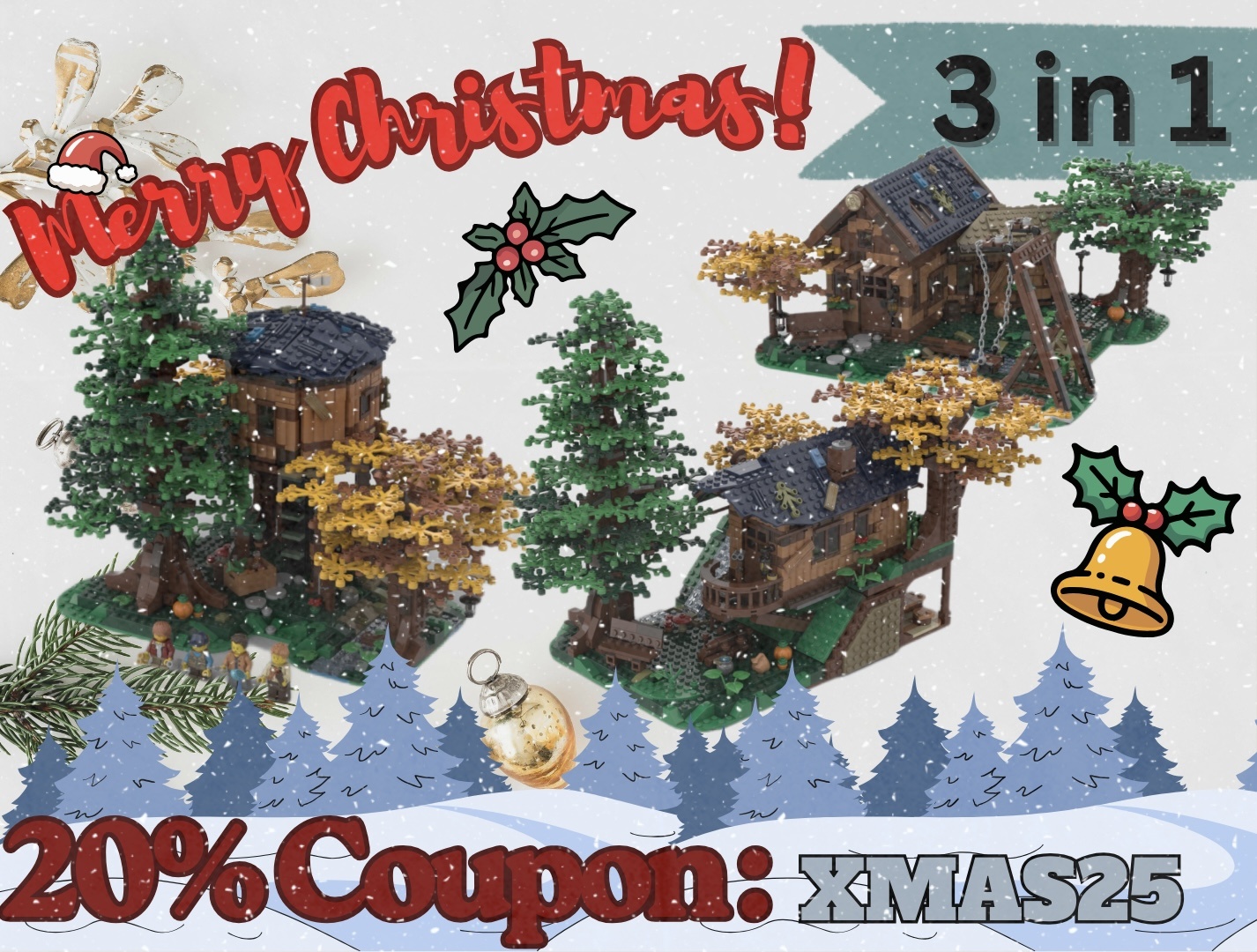 -20% Coupon: XMAS25 / 21318 Tree House Alternative Build / Treehouse 3 in 1 - Paket 21318
