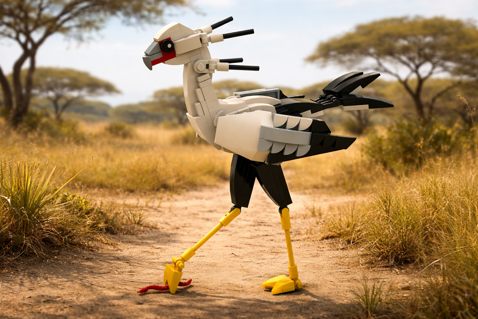 Secretary bird - Sagittarius serpentarius - Accurate and elegant