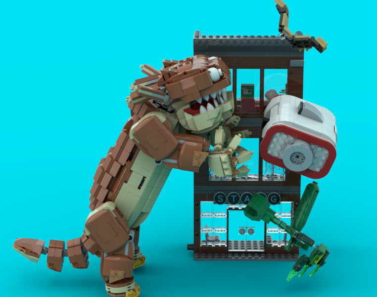 super-man movie: justice gang vs kaiju, stagg industries seige