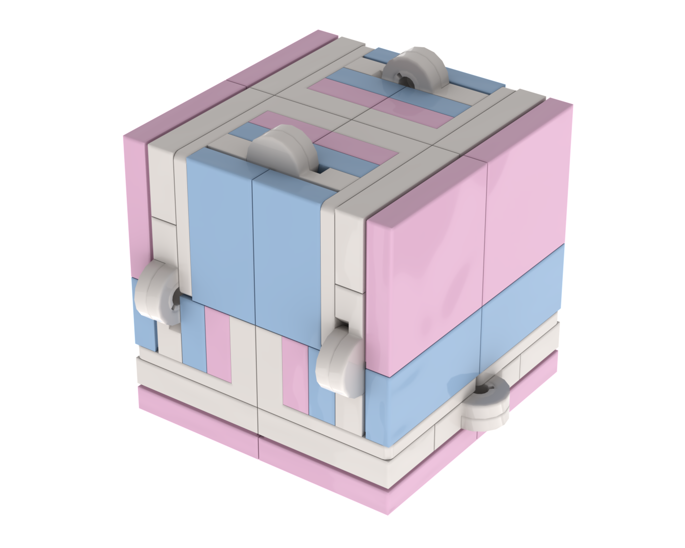 Infinity Fidget Cube - Trans Flag