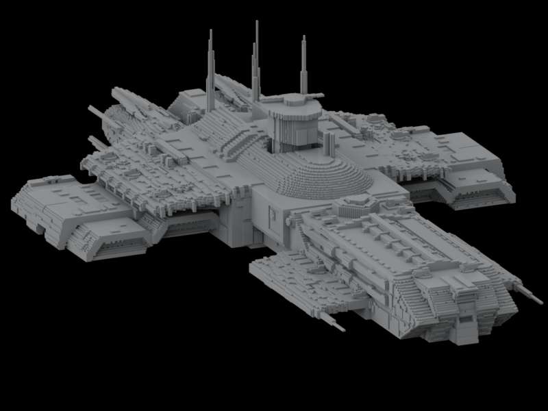 Spaceship Icarus from Stargate, made entirely from standard bricks