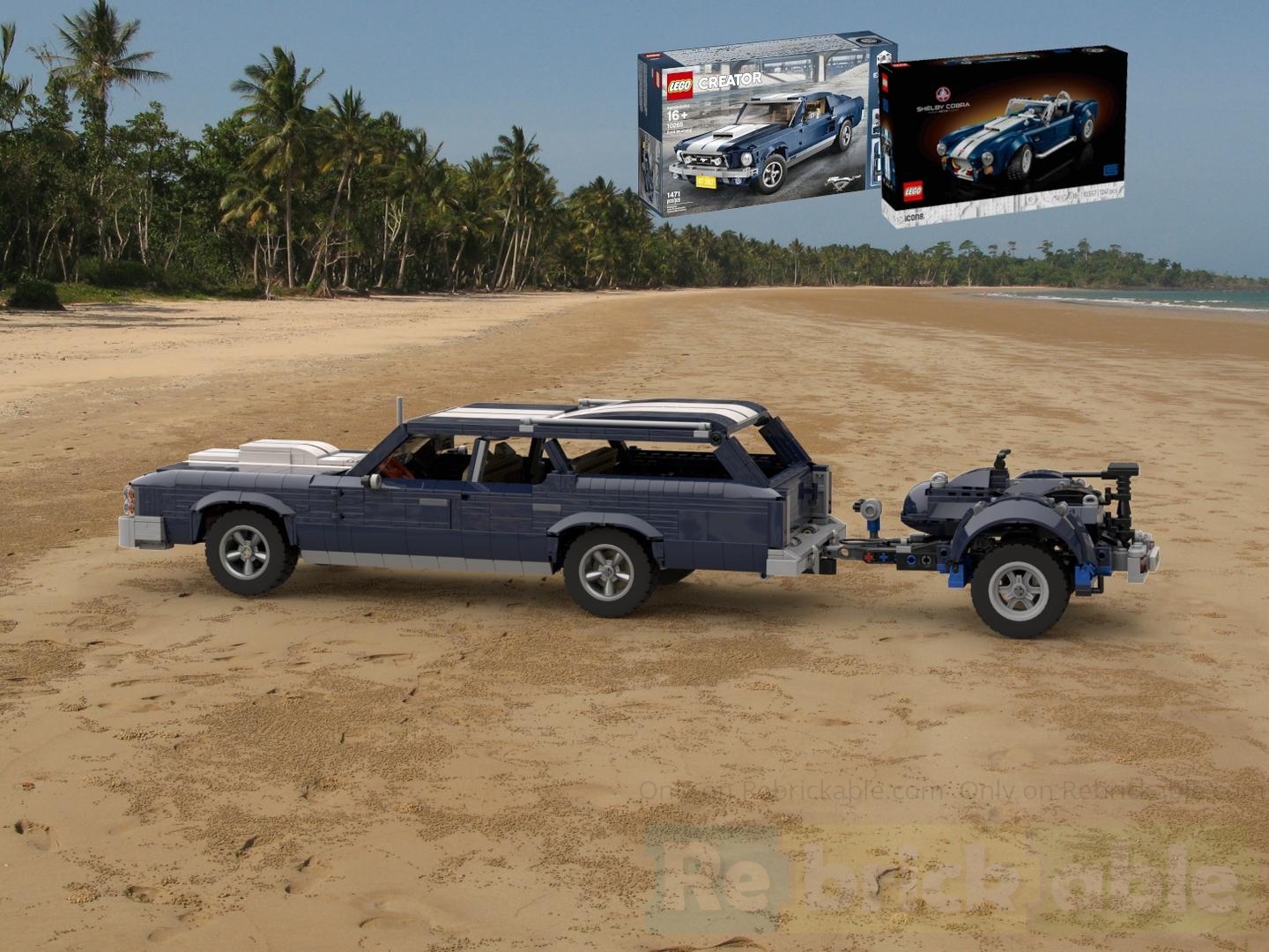 1973 Ford LTD Country Squire with 70s Jet Ski on Trailer (from 10265, 10357)