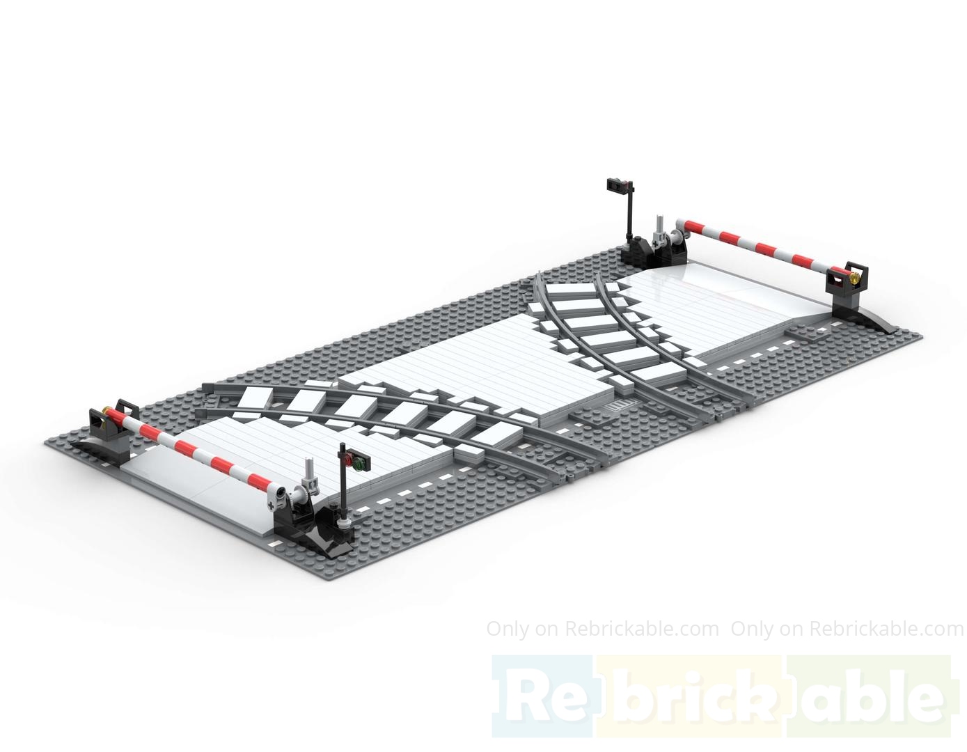 Railway crossing (two turning tracks)