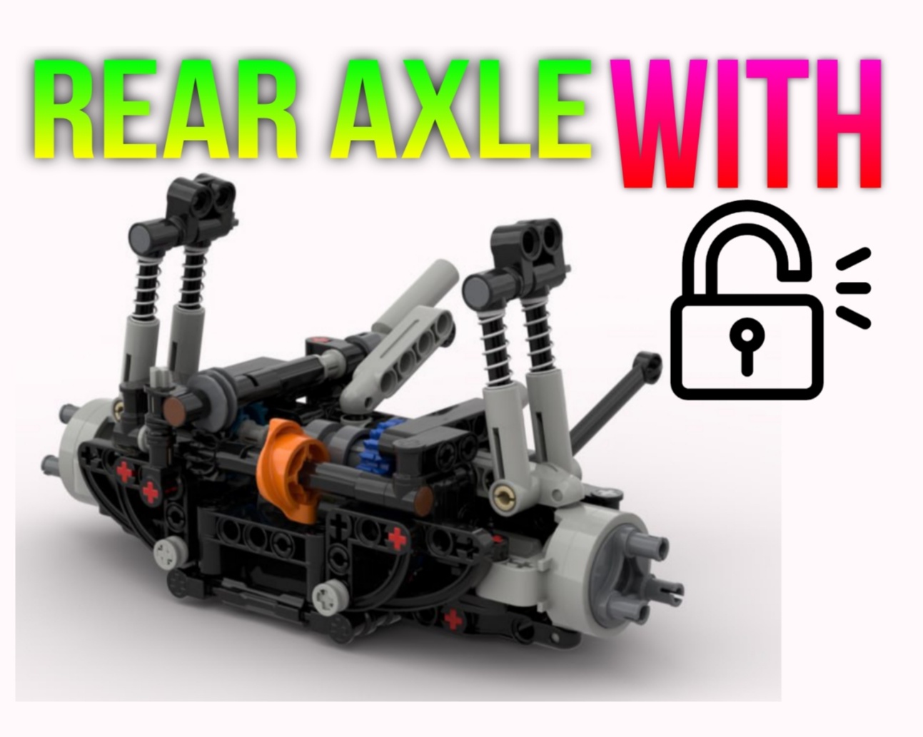Convenient and simple rear axle with differential lock