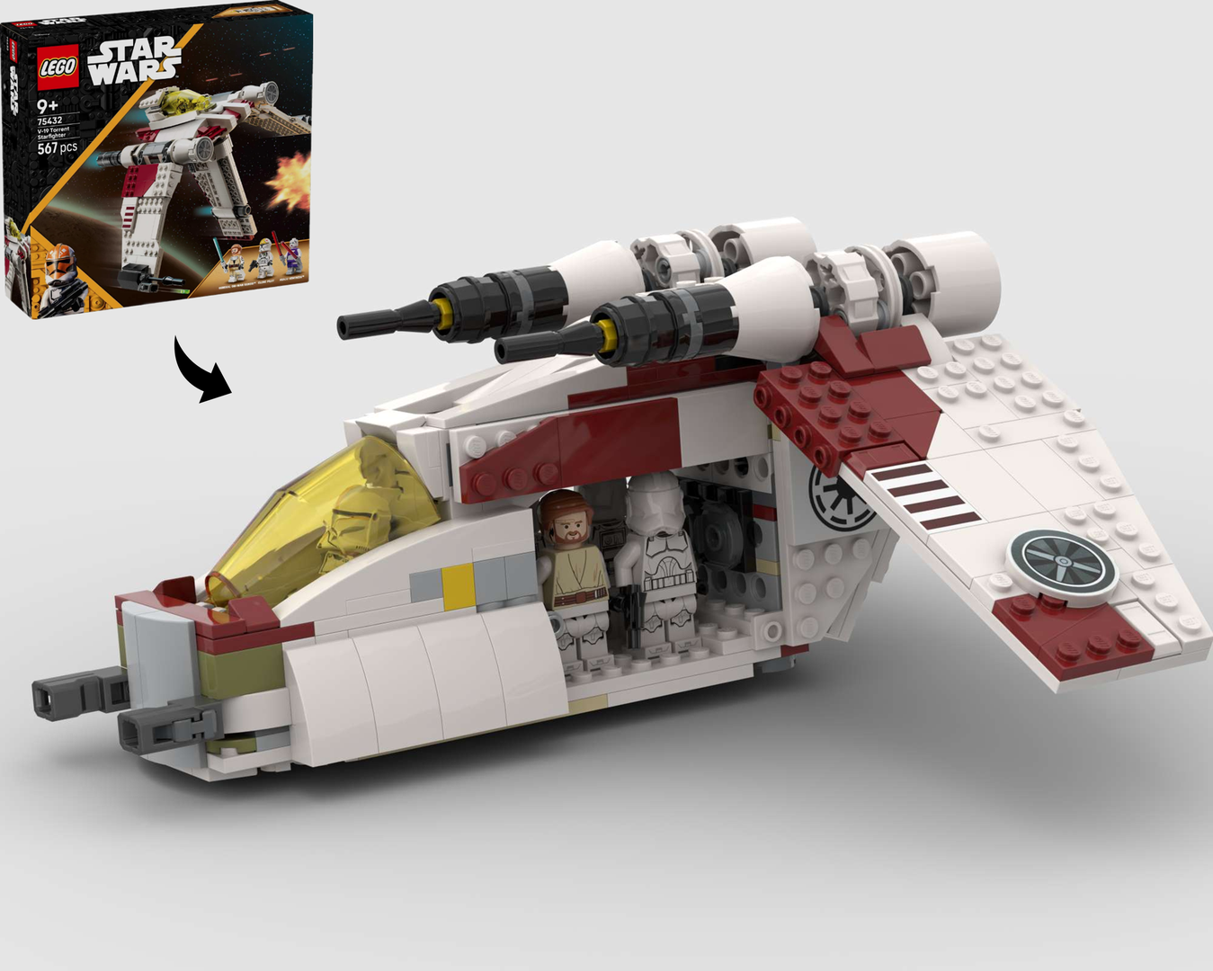 Republic Gunship LAAT/i - Alternate Build of 75432 V-19 Torrent Starfighter alternate build