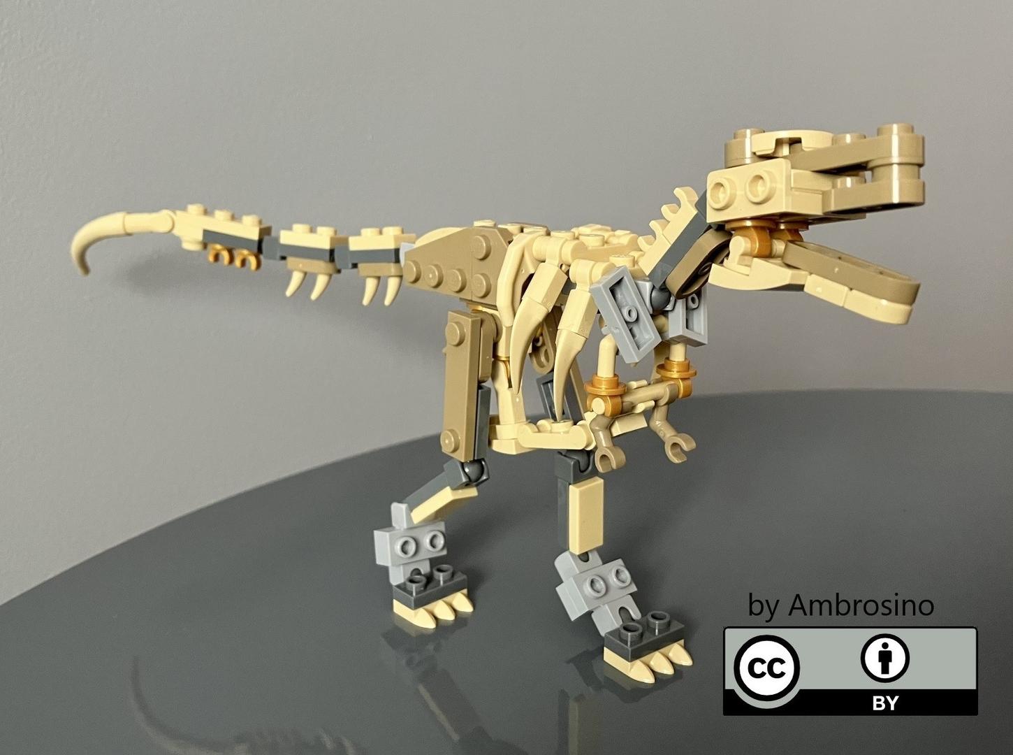Minifig scale Tyrannosaurus skeleton