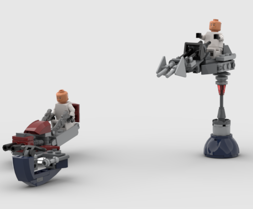 three speeders and a lamp