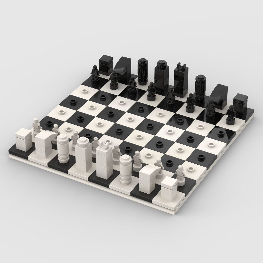 Chess set 16x16 with Minifig Statues as pawns