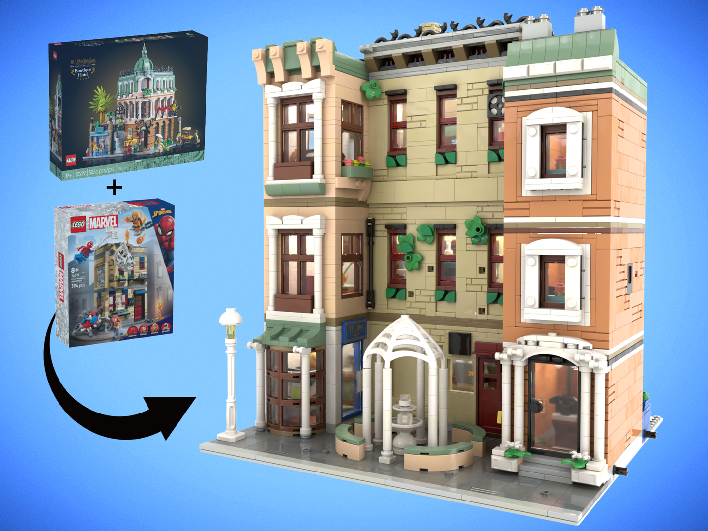 Peter Parker’s Apartment and Shop - Alternate Build of Boutique Hotel and 76317