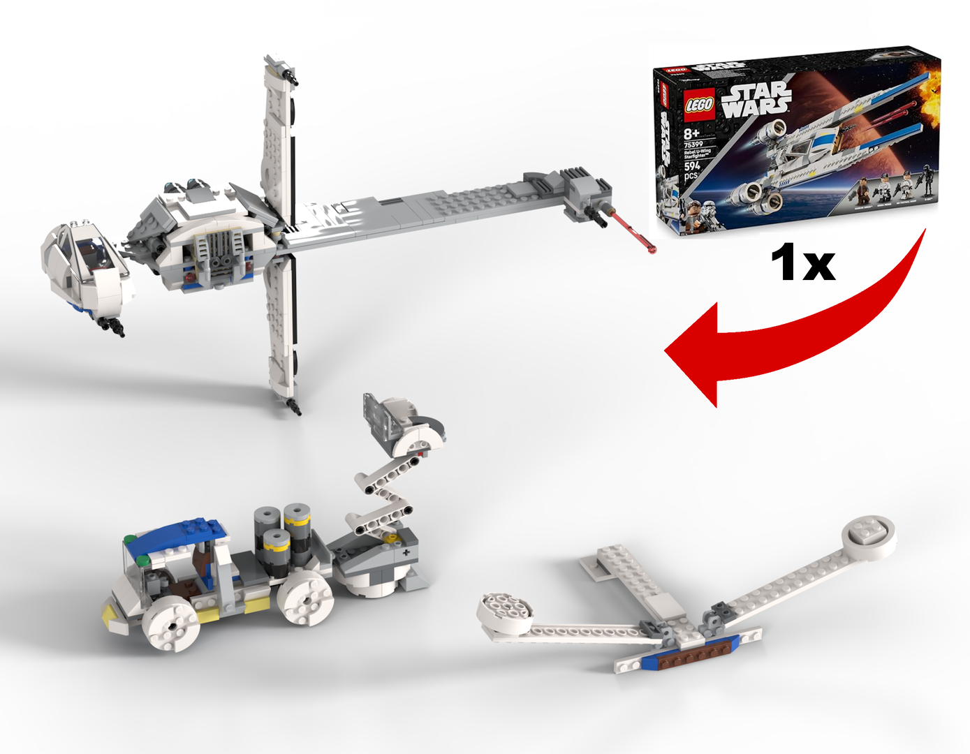 B-Wing and Rebel Base (75399 Alternate Build)