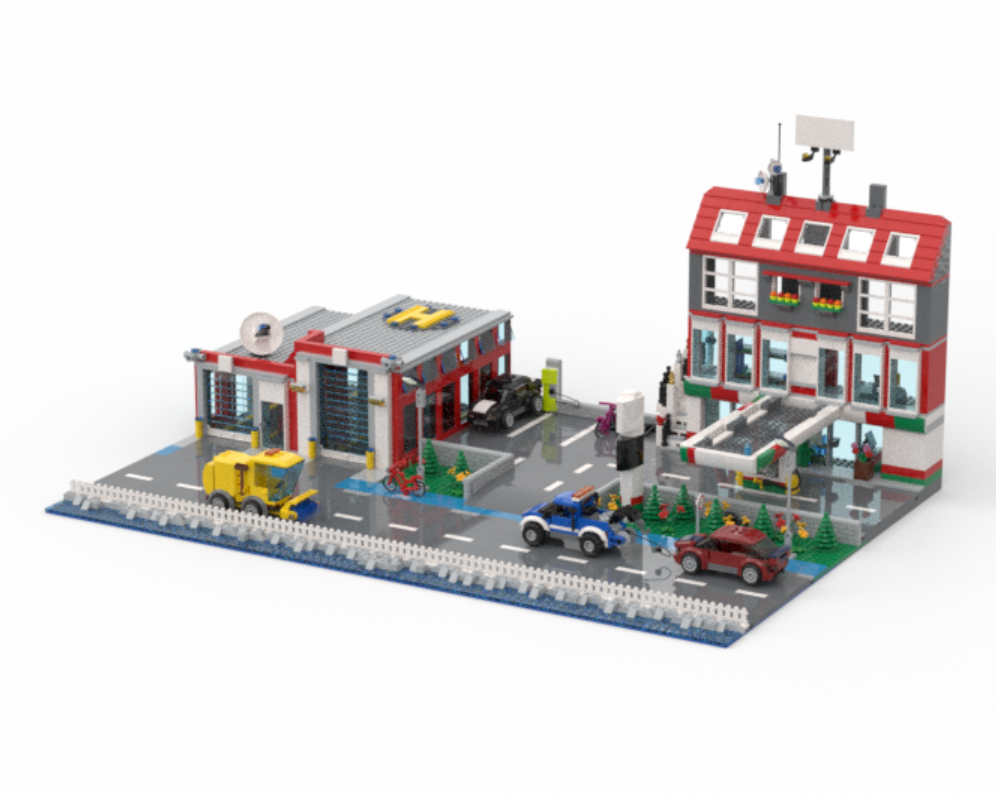 service station and fire department