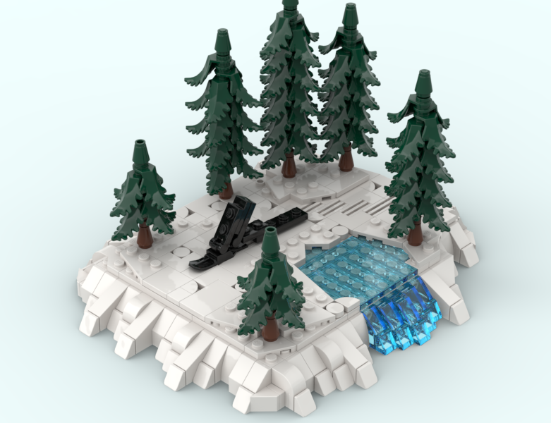 Lego Winter Snow Snow Motorbike Diorama