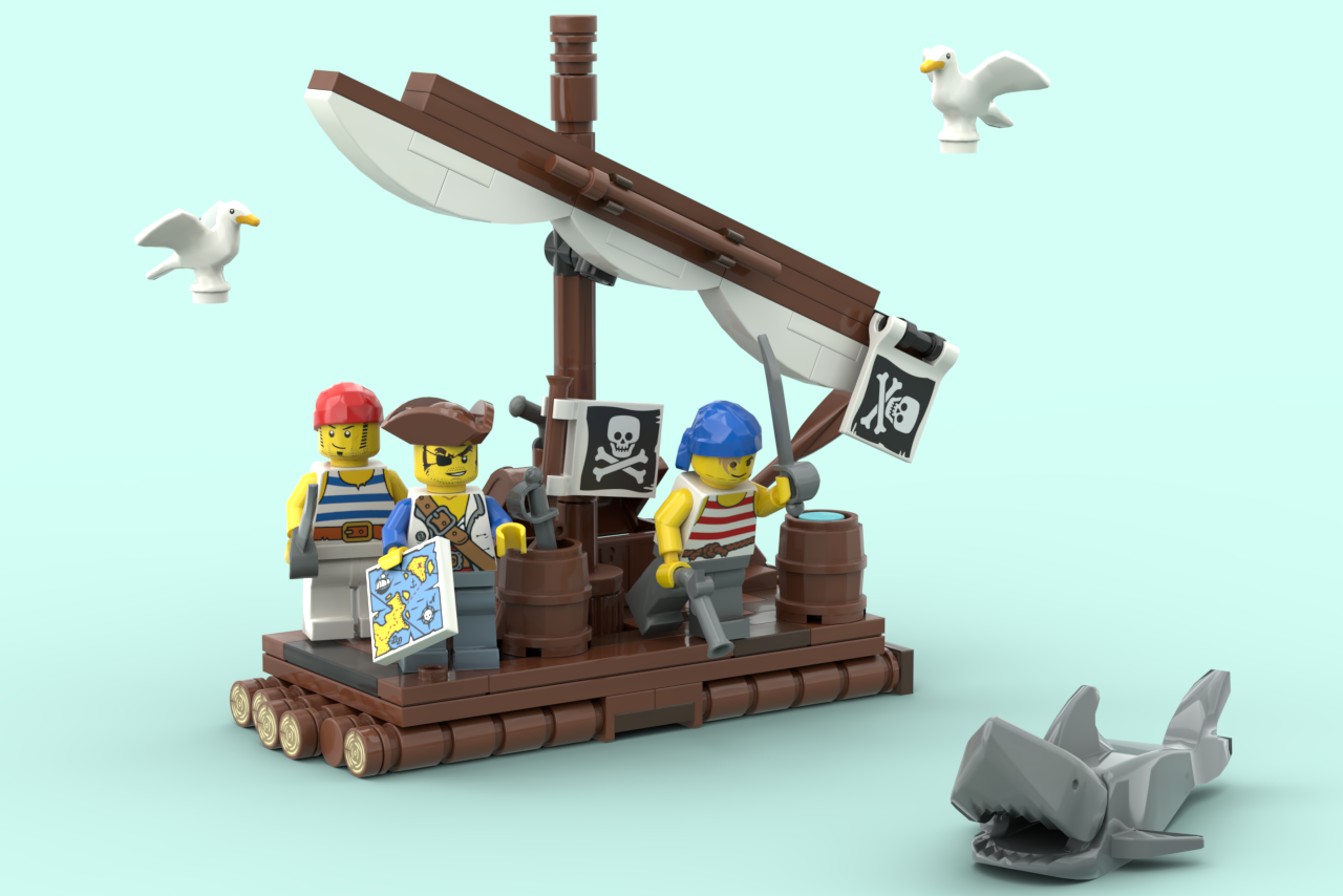 Lego Modular The Raft Castaway's raft revision (MOC-236278) - LEGO MOC | MOC Tracker