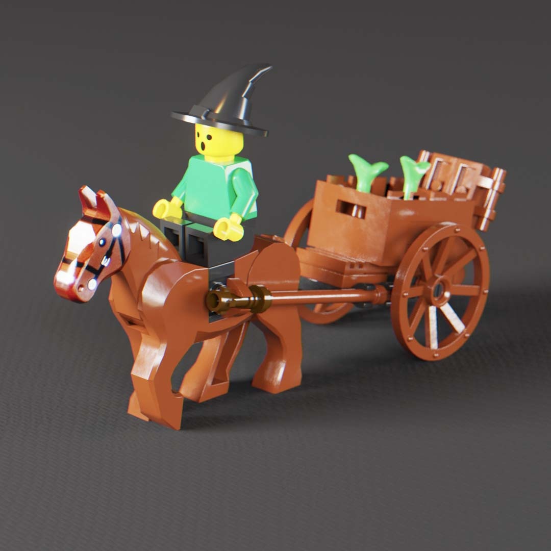 Medieval Horse and Wagon