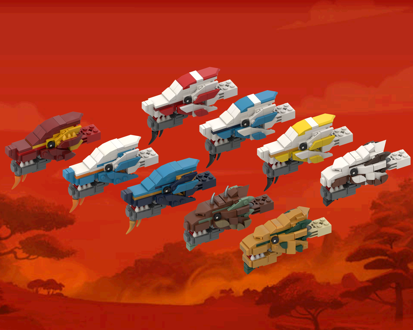 Classic Ninjago Dragon Heads