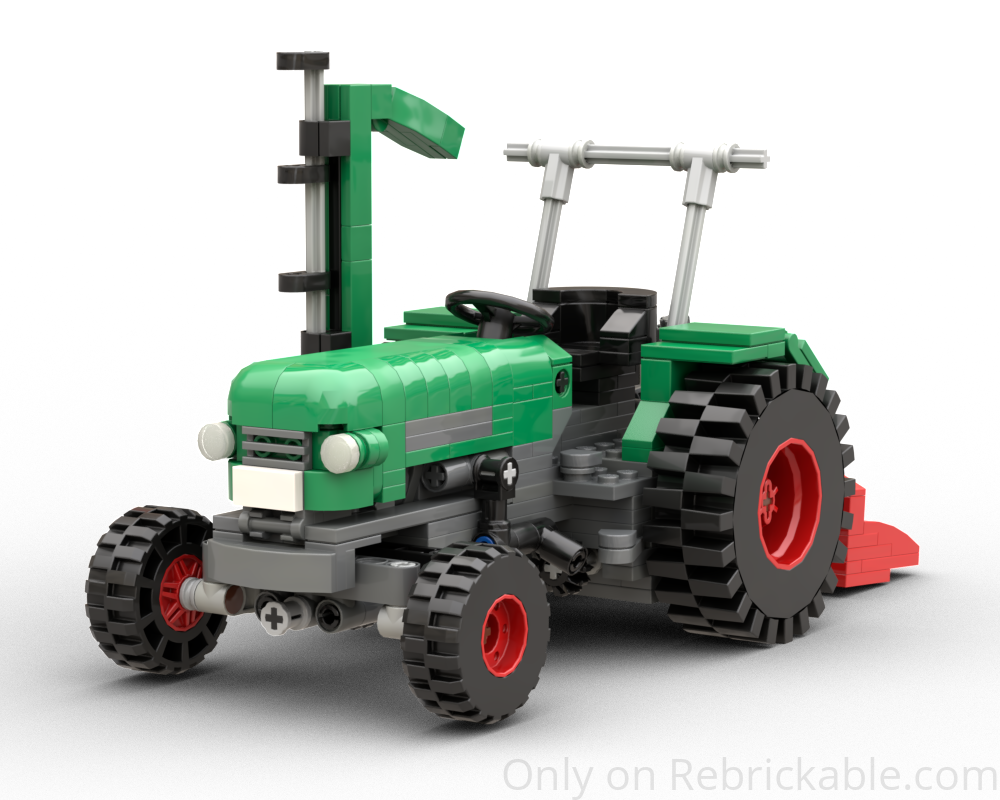 Tractor Fendt Farmer 2 with sickle bar mower and tilting bucket