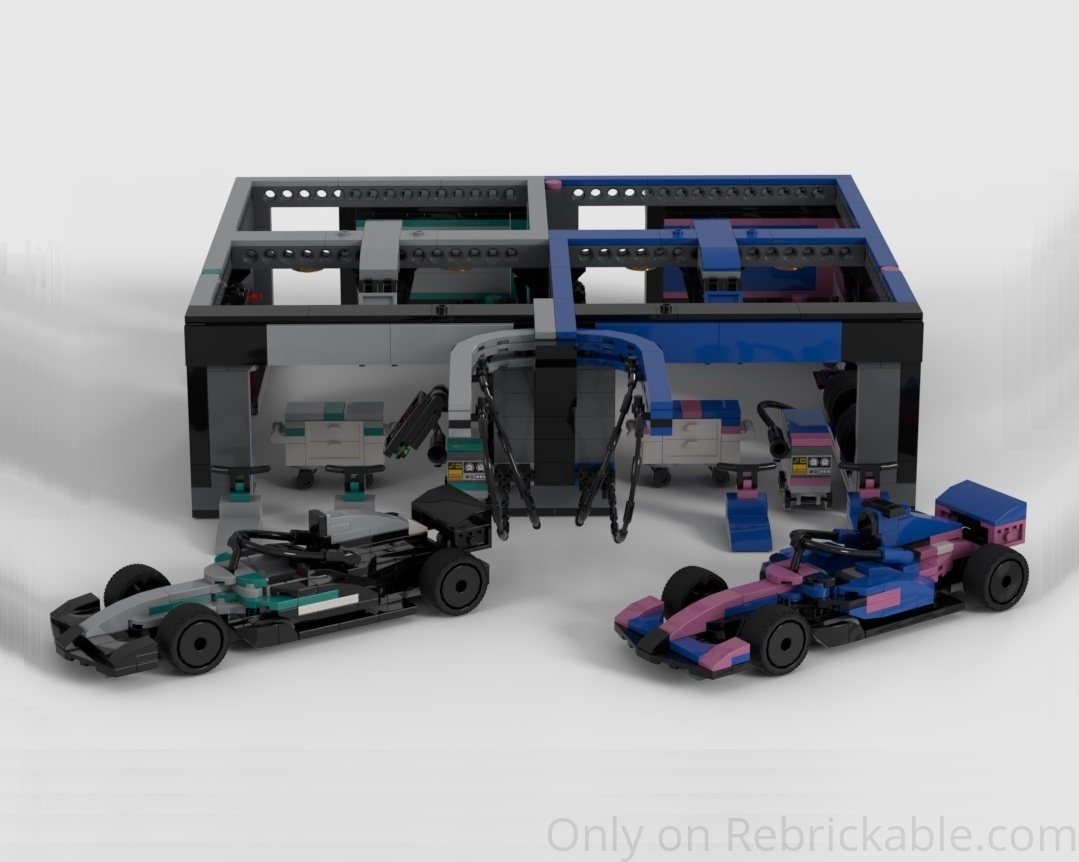 60444 MOC (Mercedes &amp; Alpine 2025 with F1 Garage + Pit-Stop)