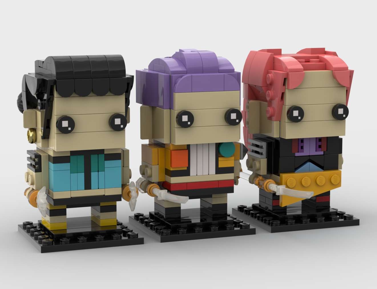 K-Pop Demon Hunters: Zoey, Rumi, and Mira BrickHeadz