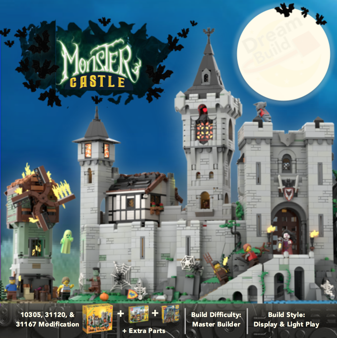 Monster Castle &amp; Village | 10305, 31120, &amp; 31167 Medieval Modification for Halloween