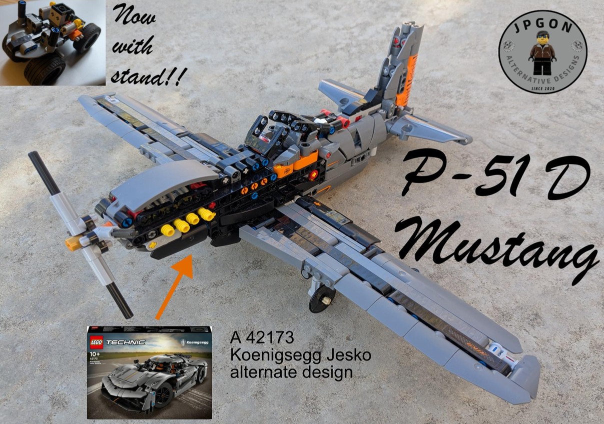 P-51D Mustang with stand (42173 Koenigsegg Jesko)