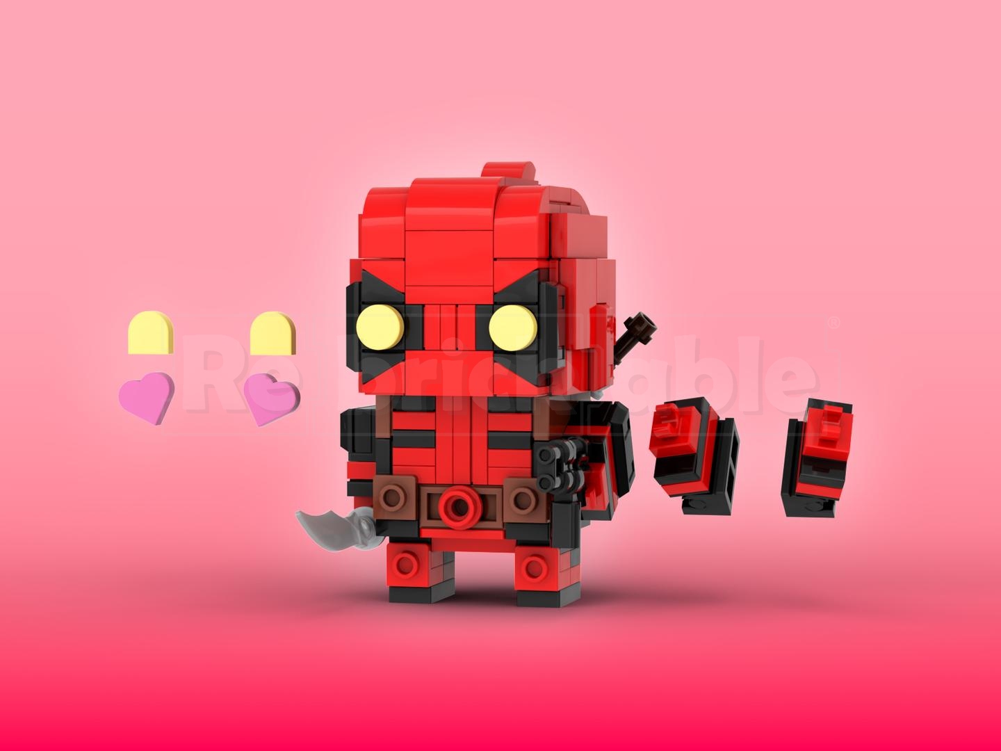 Deadpool Brickheadz LEGO MOC - Marvel Comics