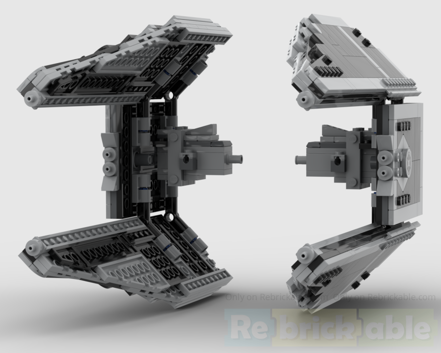 Modular TIE Interceptor wings for Set# 75395 (improved)