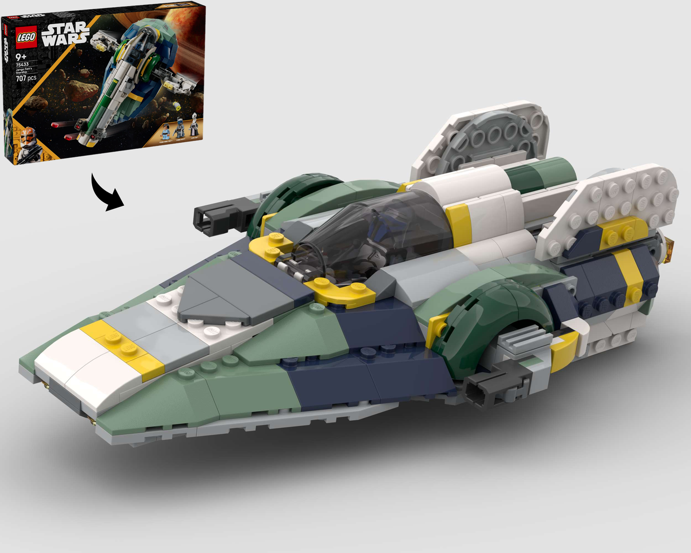 A-Wing Prototype Starfighter – Alternate Build of 75433 Jango's Starship alternate build