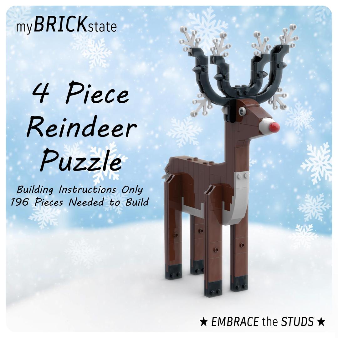 4 Piece Reindeer Puzzle