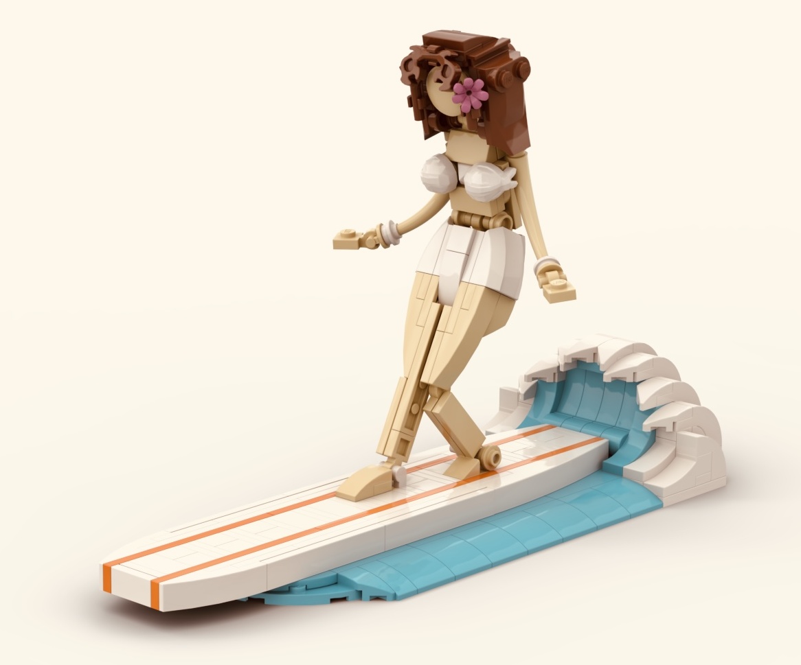 Vintage Hawaiian Surfer Girl