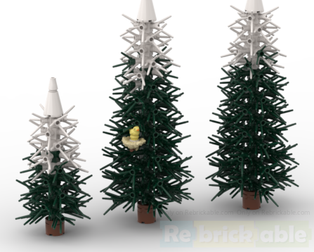 Snow capped pine trees