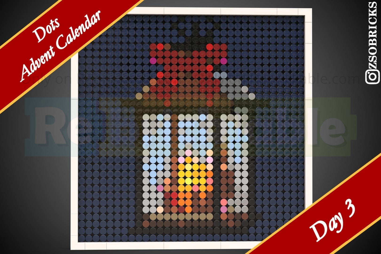 Day 3 - Lantern - Dots Advent Calendar by zsobricks