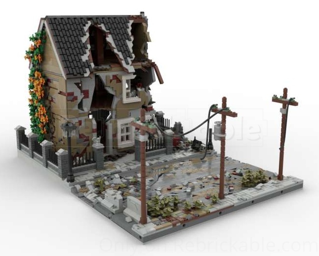 Ruined house with road N11