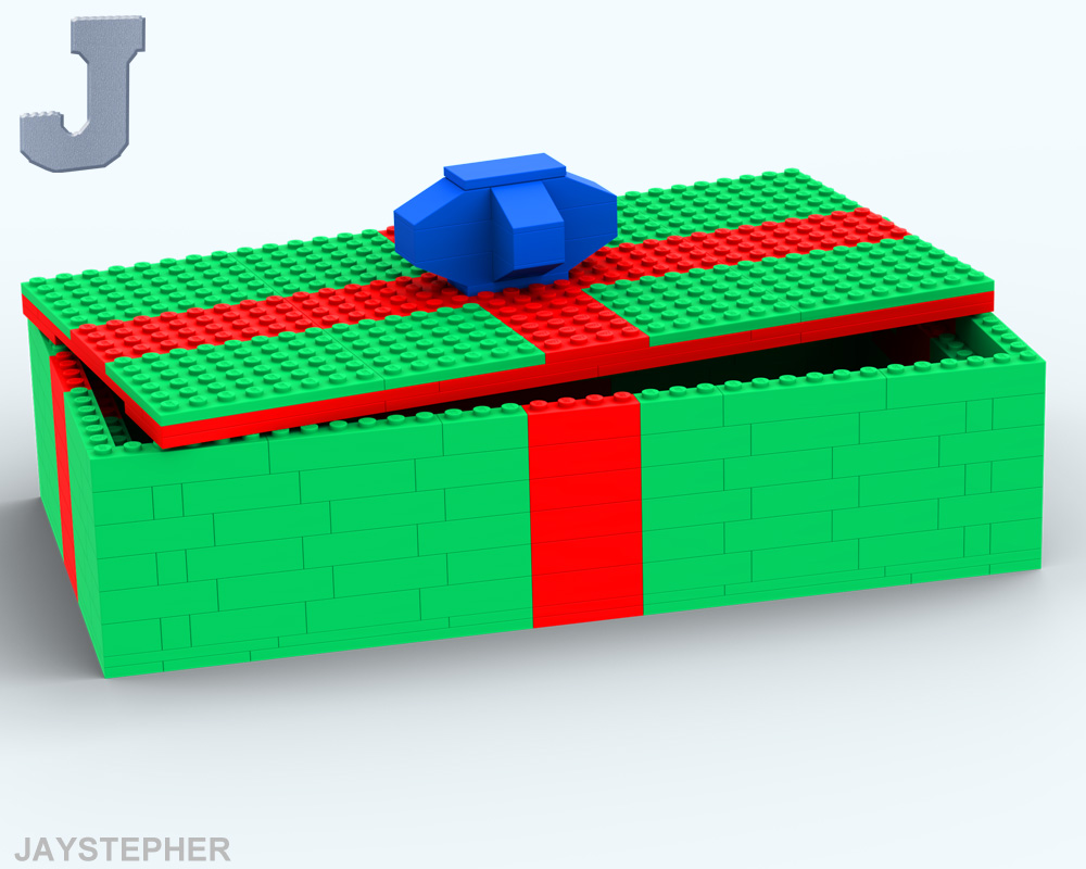 Red &amp; Green Birthday Holiday Gift Box