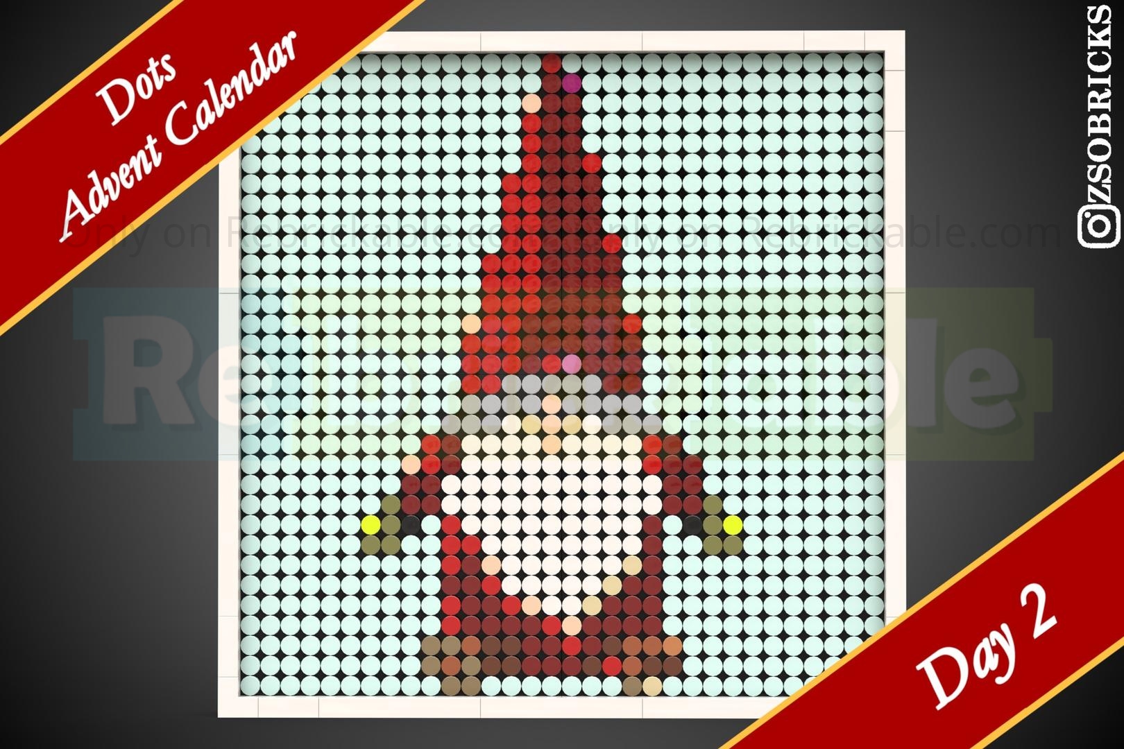 Day 2 - Gonk - Dots Advent Calendar by zsobricks