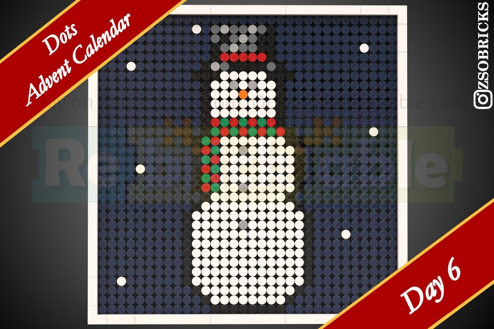 Day 6 - Snowman - Dots Advent Calendar by zsobricks