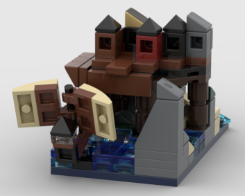 viking villago and ship mini model