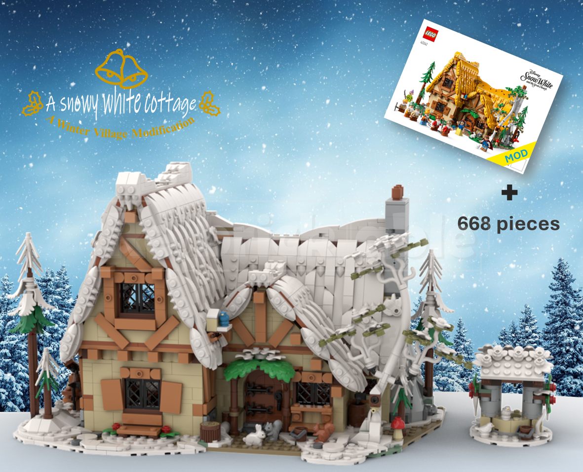 A snowy white cottage