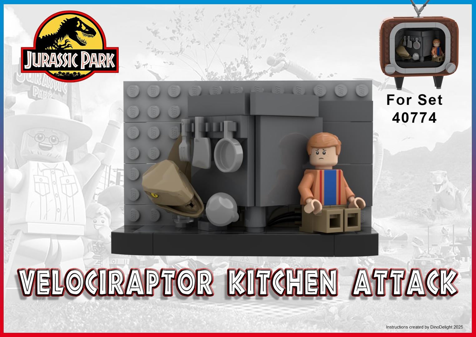 Jurassic Park - Velociraptor Kitchen Attack TV Scene
