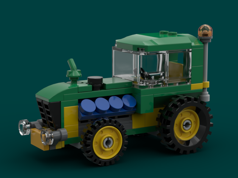 tracteur style john deere avec cabine