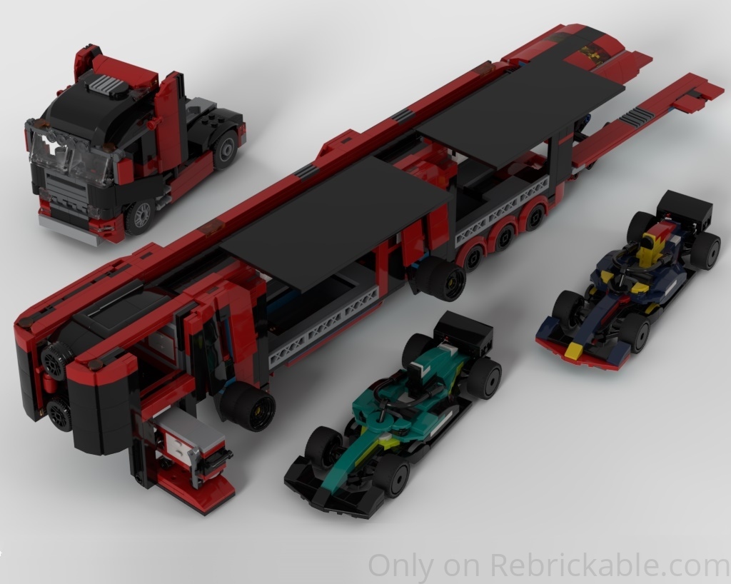 60445 MOC (Aston Martin &amp; Red Bull with F1 Truck &amp; Trailer)