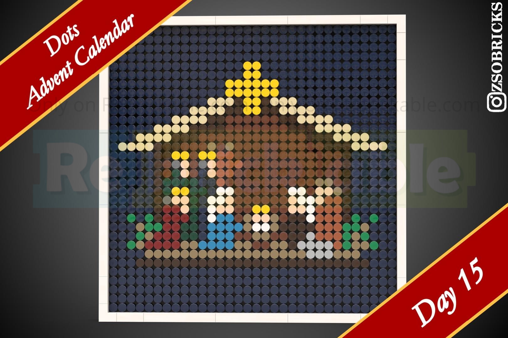 Day 15 - Nativity - Dots Advent Calendar by zsobricks