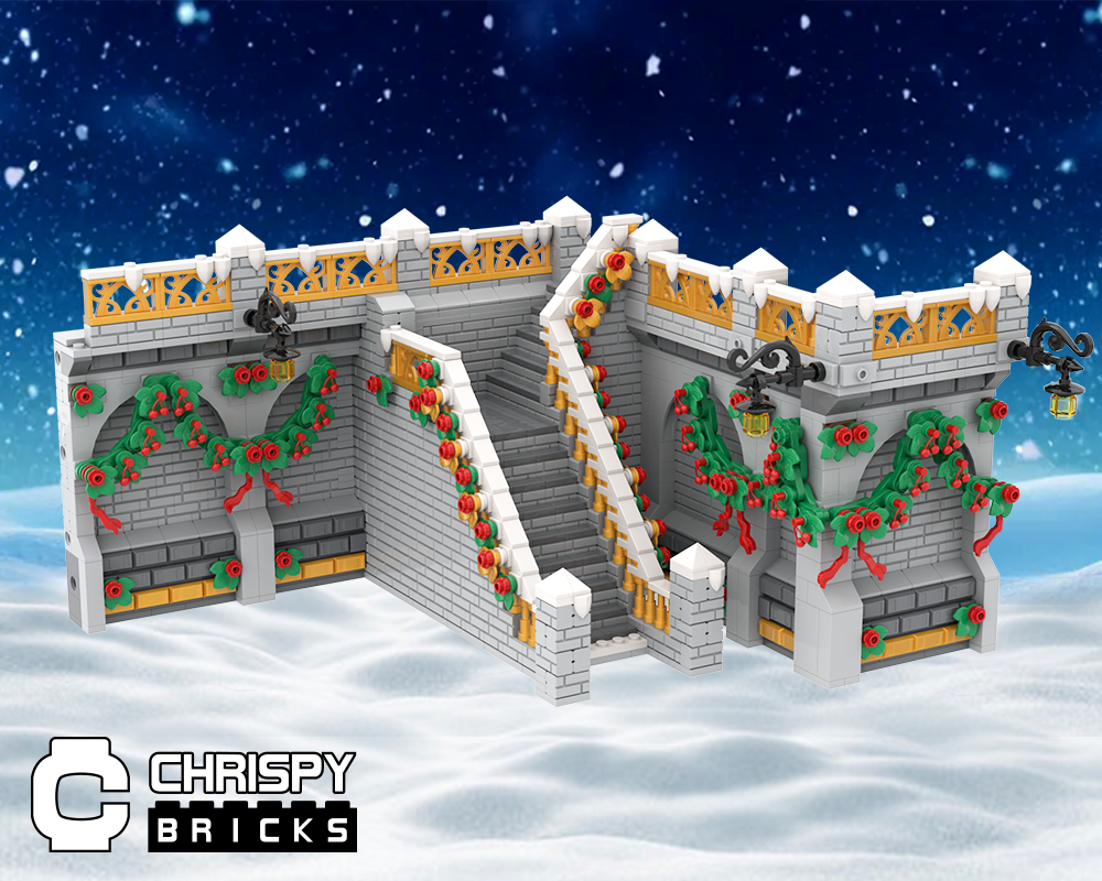 Winter Village Wall and Stairs - Modular