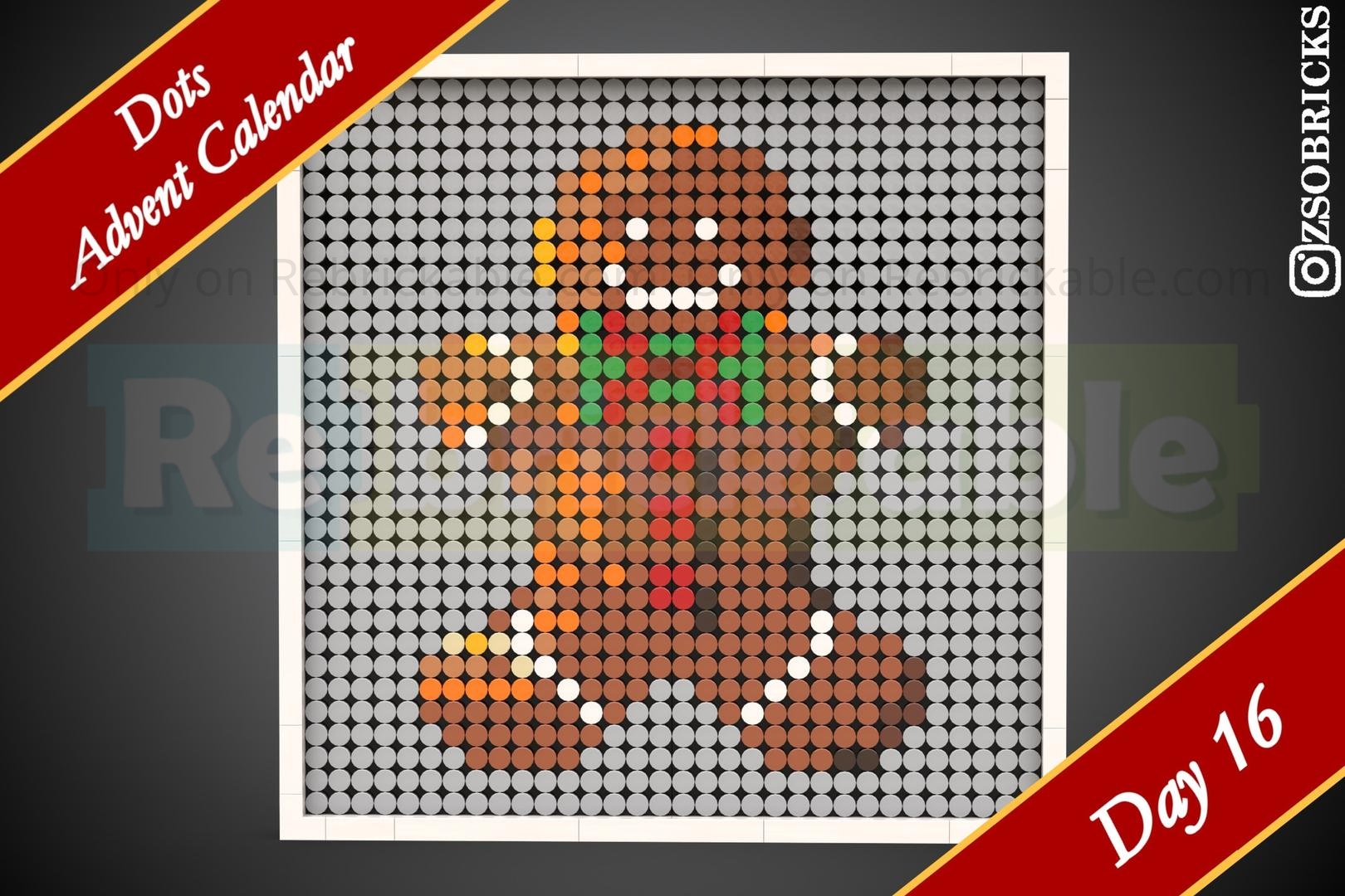 Day 16 - Gingerbread Man - Dots Advent Calendar by zsobricks