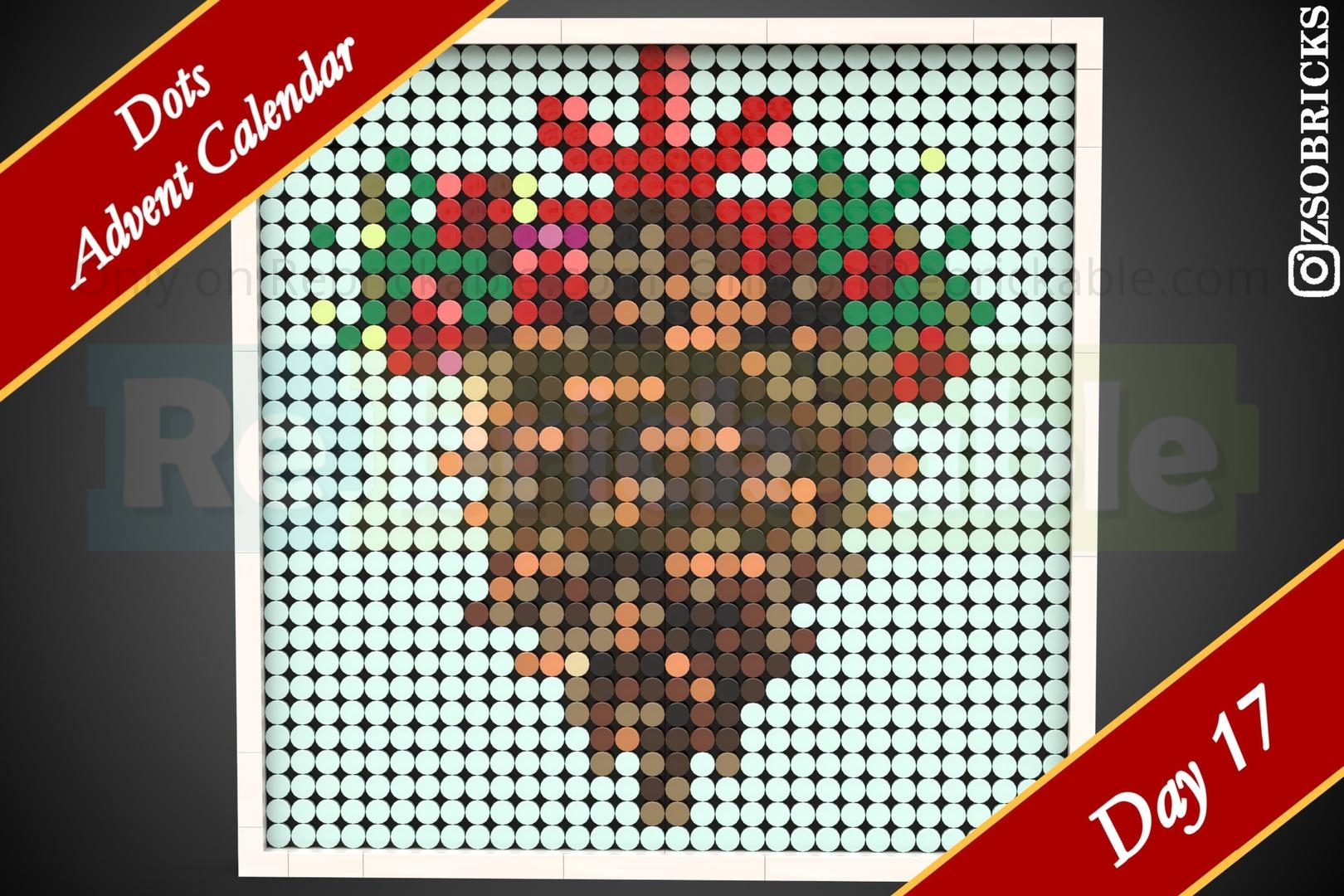 Day 17 - Pine Cone - Dots Advent Calendar by zsobricks