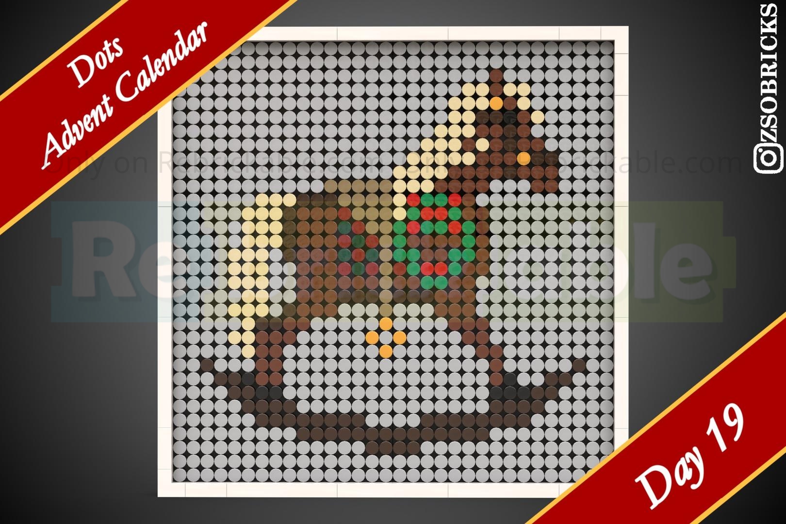 Day 19 - Rocking Horse - Dots Advent Calendar by zsobricks