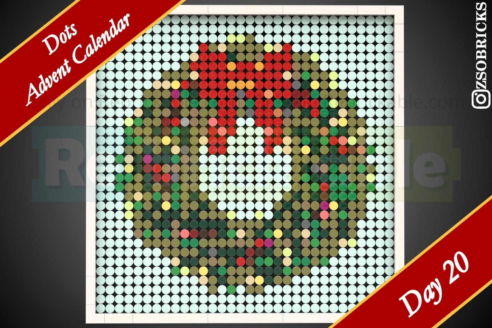 Day 20 - Wreath - Dots Advent Calendar by zsobricks